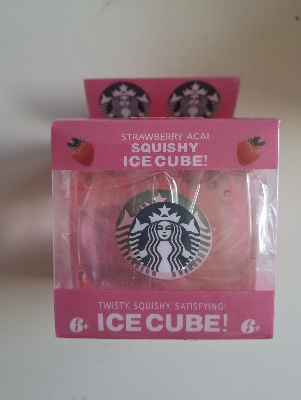 Starbucks Pink Strawberry Acai Squishy Ice Cube Fidget